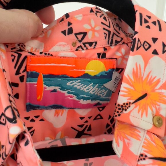 Chubbies Pink Hawaiian Floral Shirt - Size Medium - Picture 2 of 4